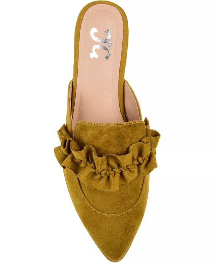 Женские мюли Kessie Ruffle с острым носком без застежек Journee Collection, зеленый — фото 4