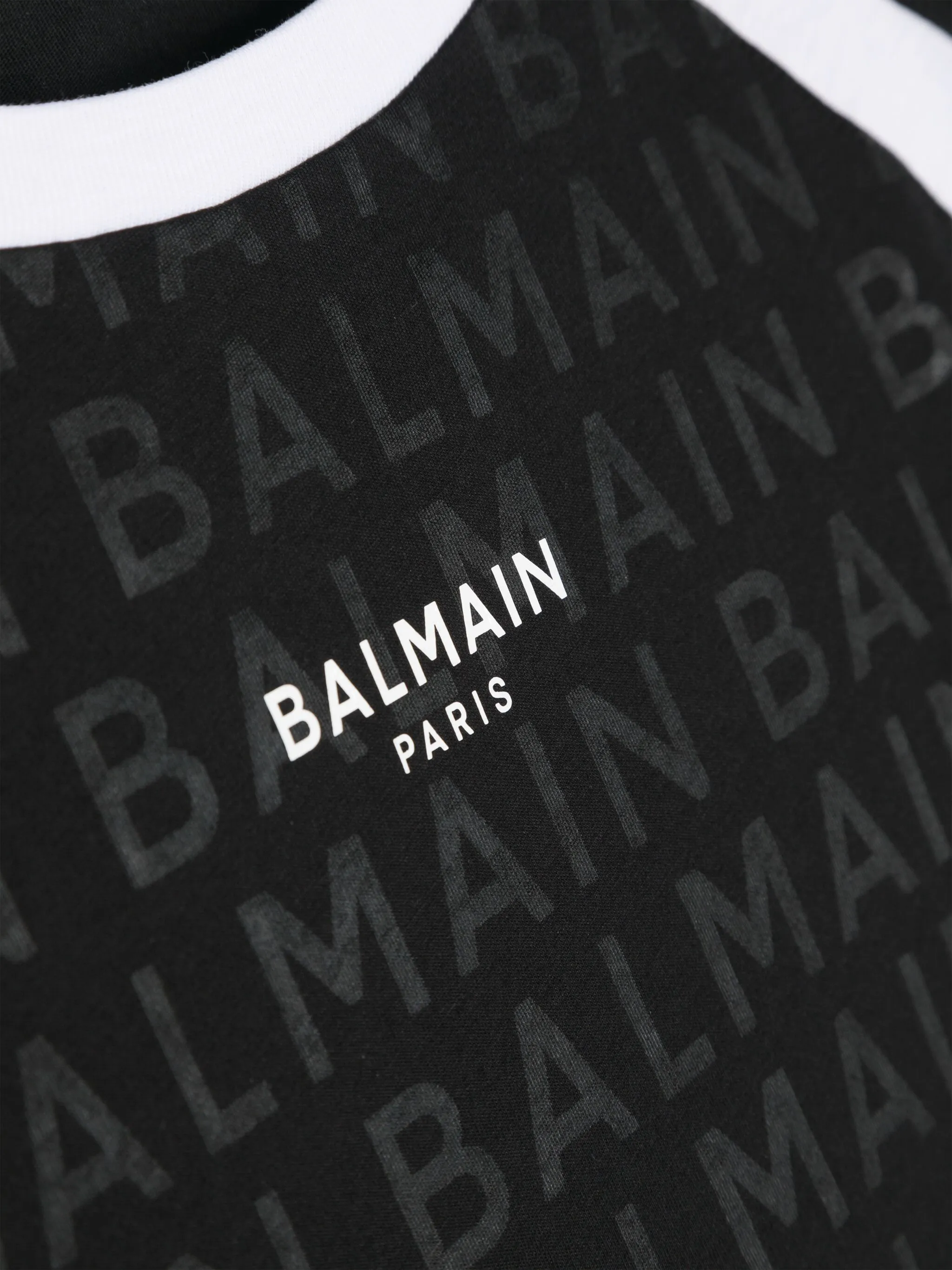 Футболка в стиле колор-блок с логотипом Balmain Kids, черный — фото 3