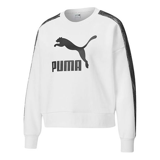 

Толстовка (WMNS) PUMA Luxe Round Neck Pullover White 530306-02