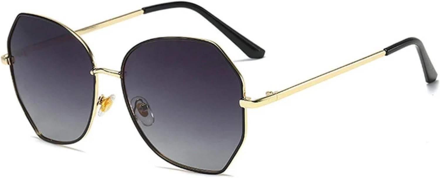 

Модные солнцезащитные очки для мужчин и женщин, классические металлические очки с защитой от УФ-излучения UV400, для путешествий и вождения TKKTLLT, Gold Gradient Gray