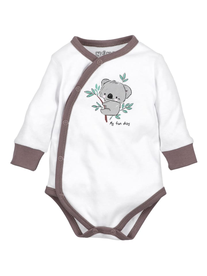 

Nini Белый боди с длинными рукавами в виде коалы