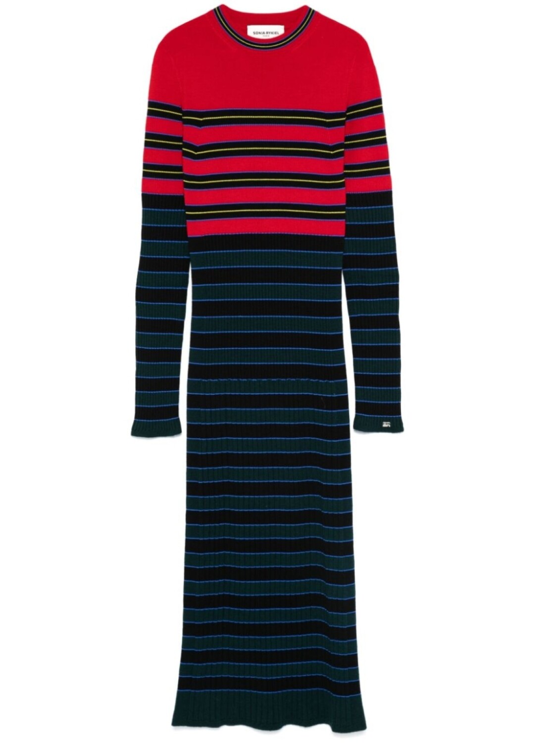 

Трикотажное платье миди в полоску Sonia Rykiel, синий