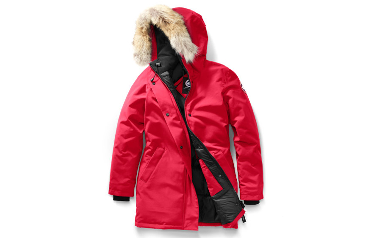 

Пуховик зимний женский красный Canada Goose