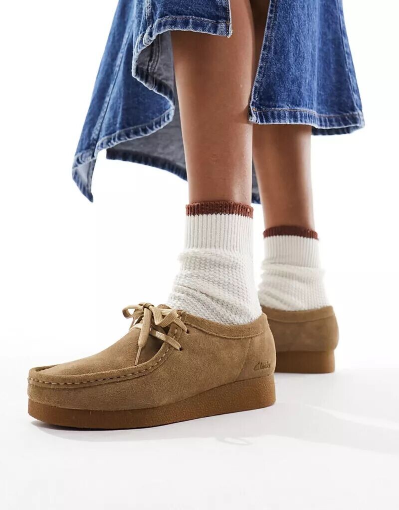 Темно-коричневые замшевые туфли Clarks Wallabee Evo