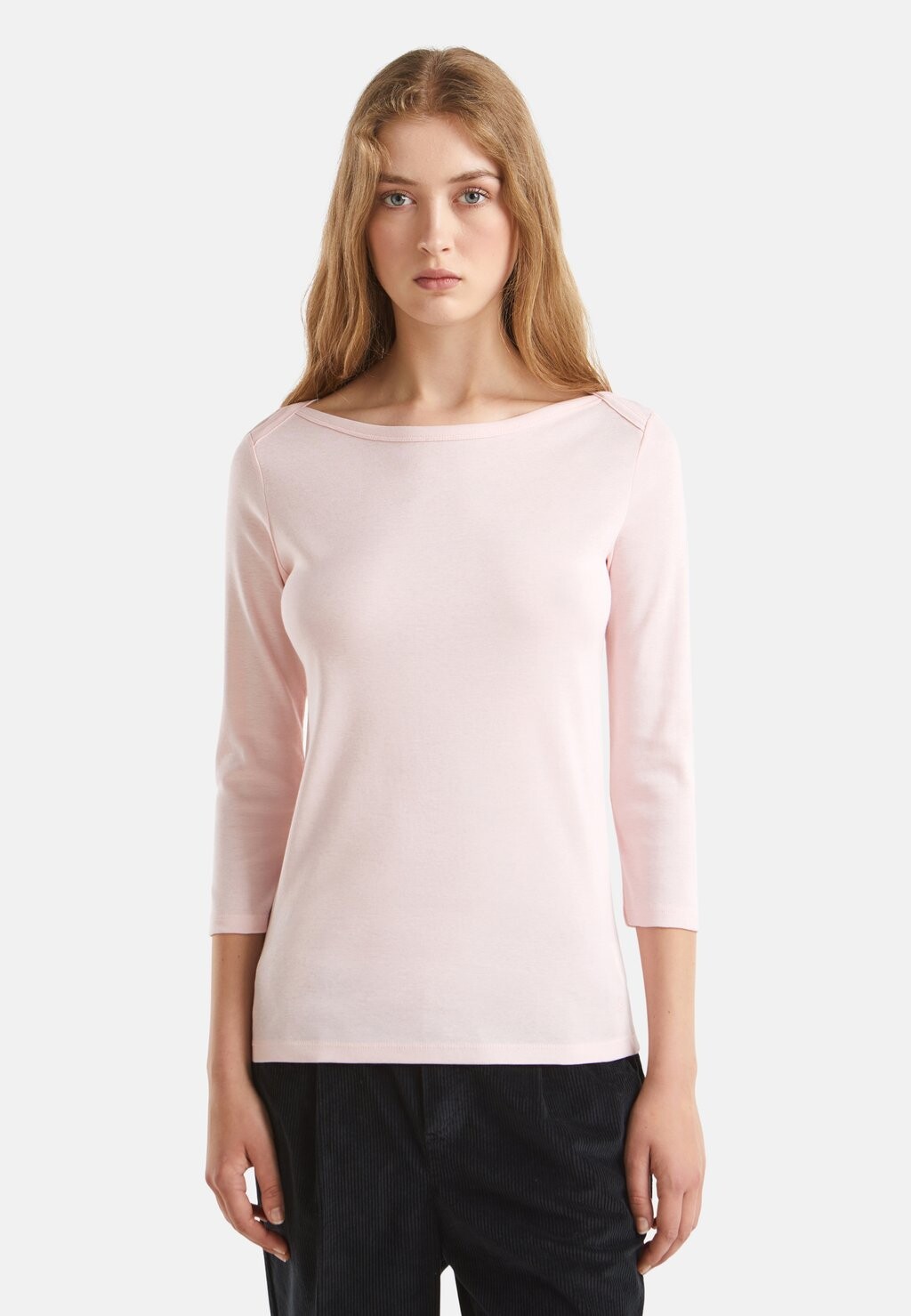 

Топ с длинными рукавами WITH BOAT NECK United Colors of Benetton, розовый