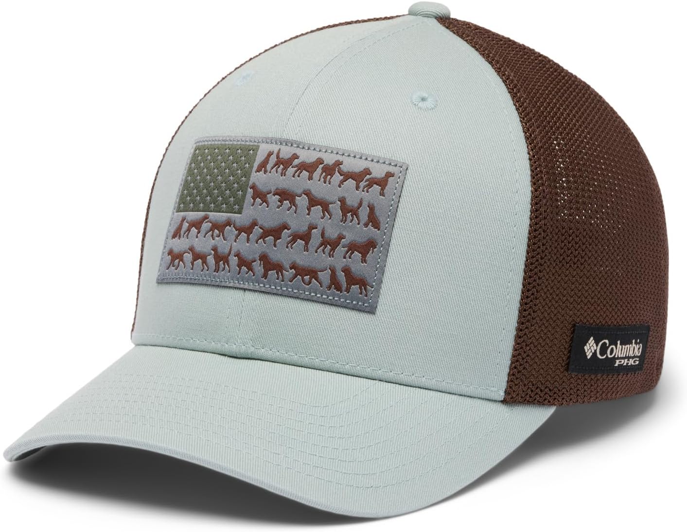 

Бейсболка Columbia Unisex-Adult PHG Game Flag Mesh с низкой тульей, Niagara/Dog Flag