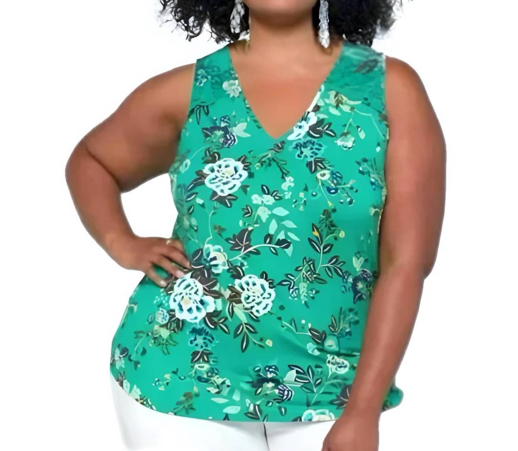 

Флоральная кружевная безрукавка в тропическом зеленом Daniel Rainn