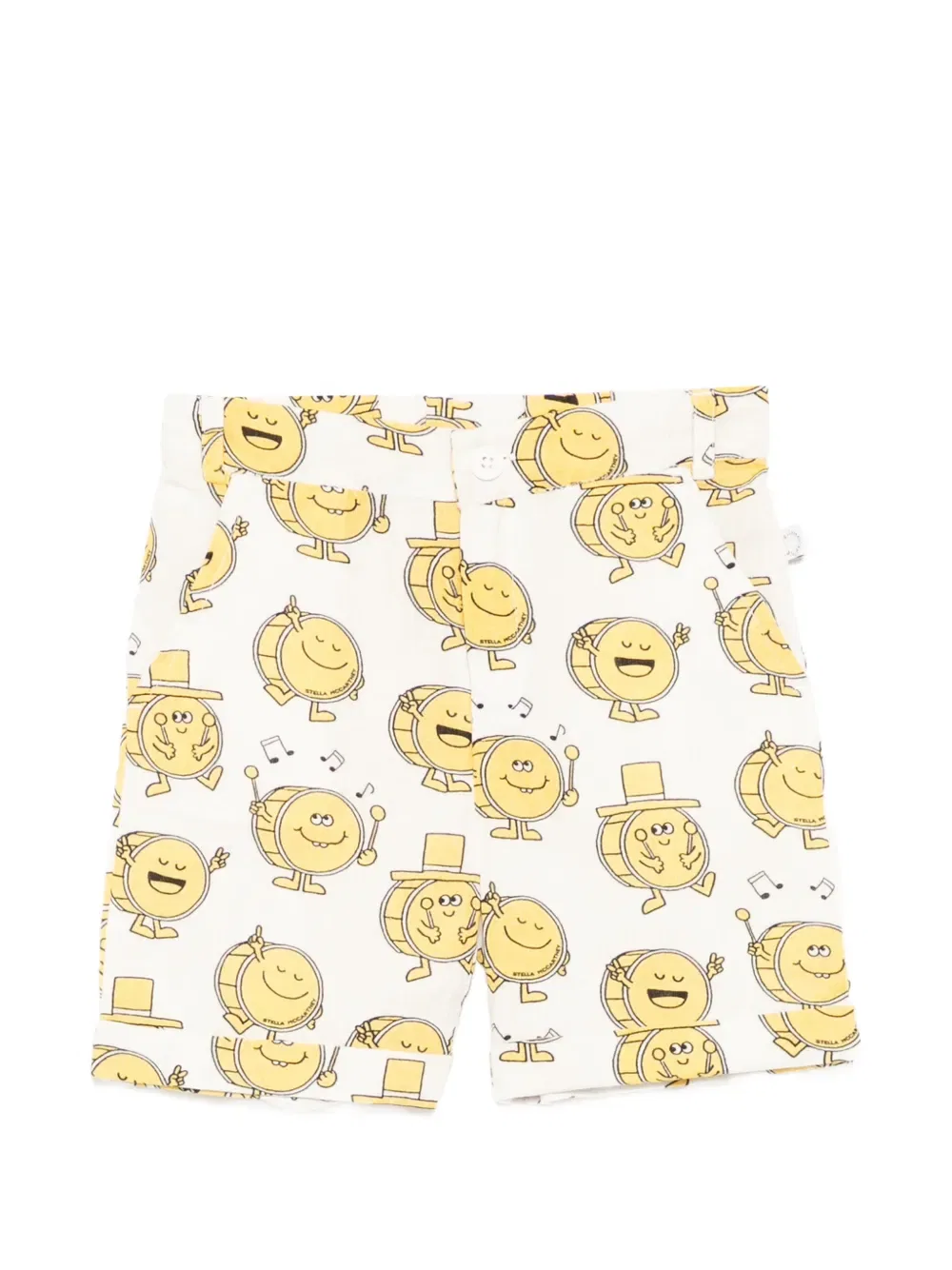 Шорты с принтом в виде барабанов Stella Mccartney Kids, белый