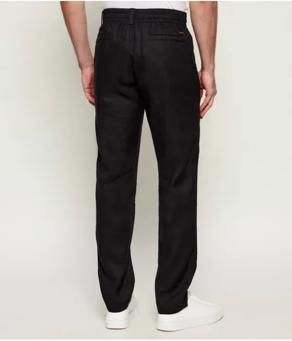 Брюки-Чиносы из льна Sanderson-L-3 regular fit Boss Orange, черный — фото 4