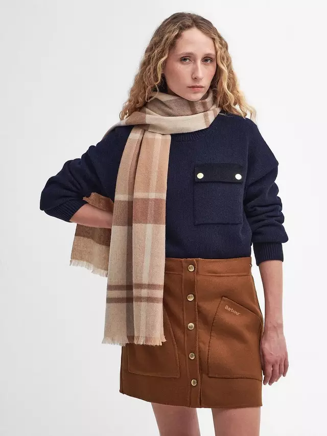 

Шарф Barbour Rosefield Tartan Lambswool, кэмел