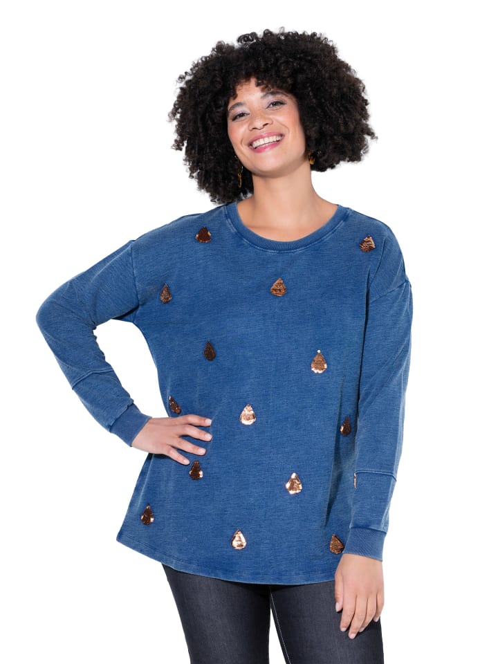 

Angel of Style Толстовка из синей джинсовой ткани