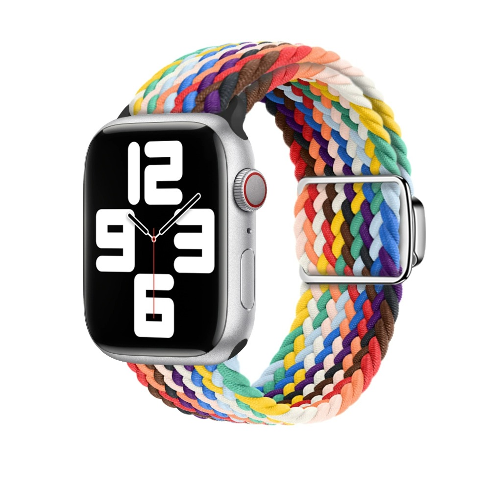 

Biaodaige Часы Strap Apple Compatibility Fabric Material, Rainbow