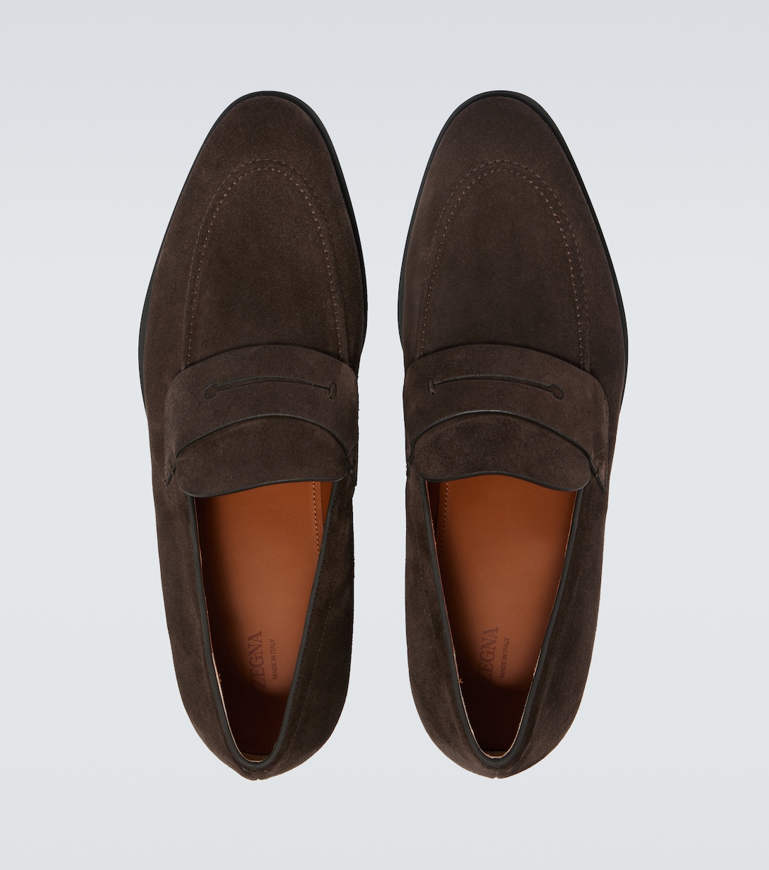 Замшевые лоферы Zegna, темно-коричневый — фото 4