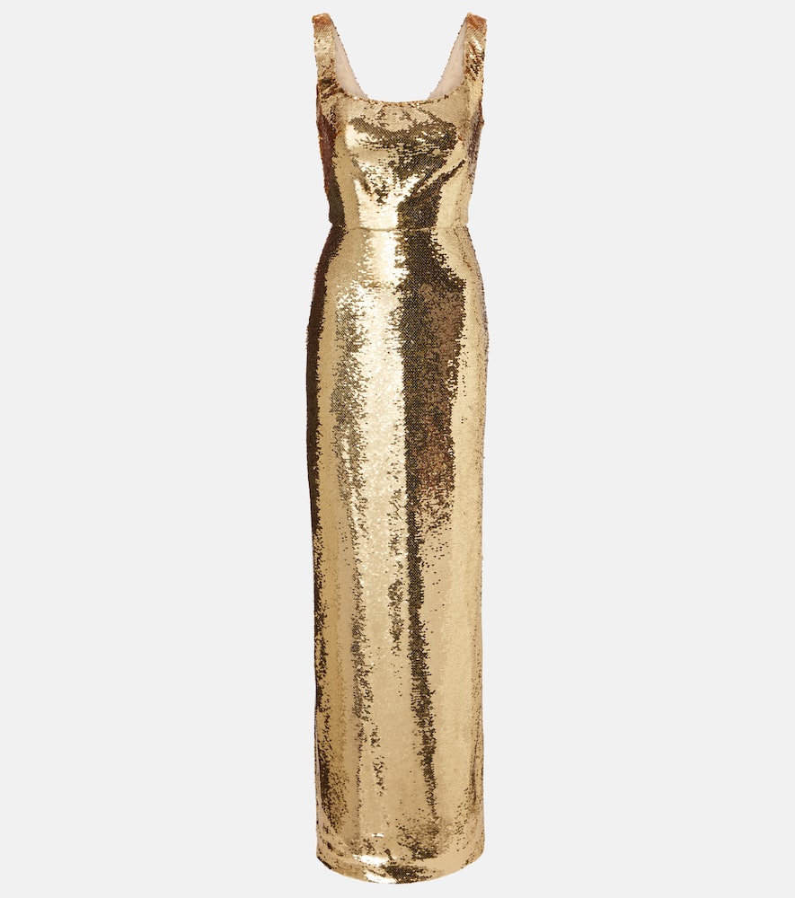 

Платье с пайетками Monique Lhuillier, Gold