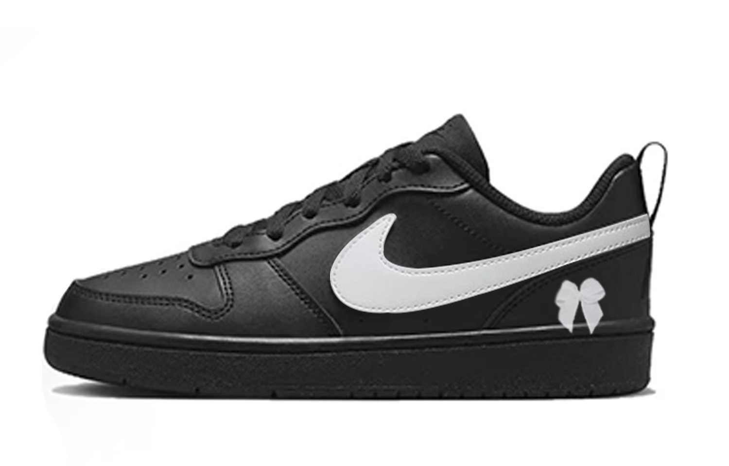 

Nike Кроссовки для скейтбординга Court Borough Dark Night Sweetheart нескользящие устойчивые к истиранию низкие черные белые детские
