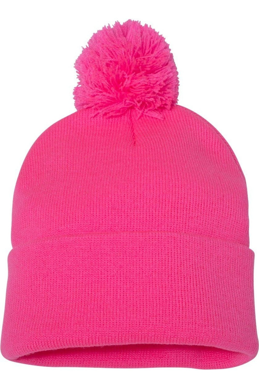 

Вязаная шапка Sportsman Pom-Pom 12, неоново-розовый