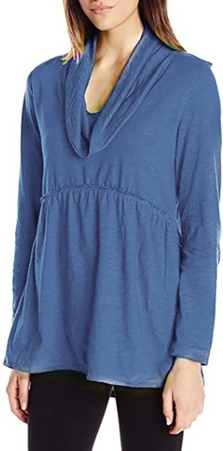 Блуза с плиссировкой, pile collar, Women's Warm Tops, фиолетовый — фото 4