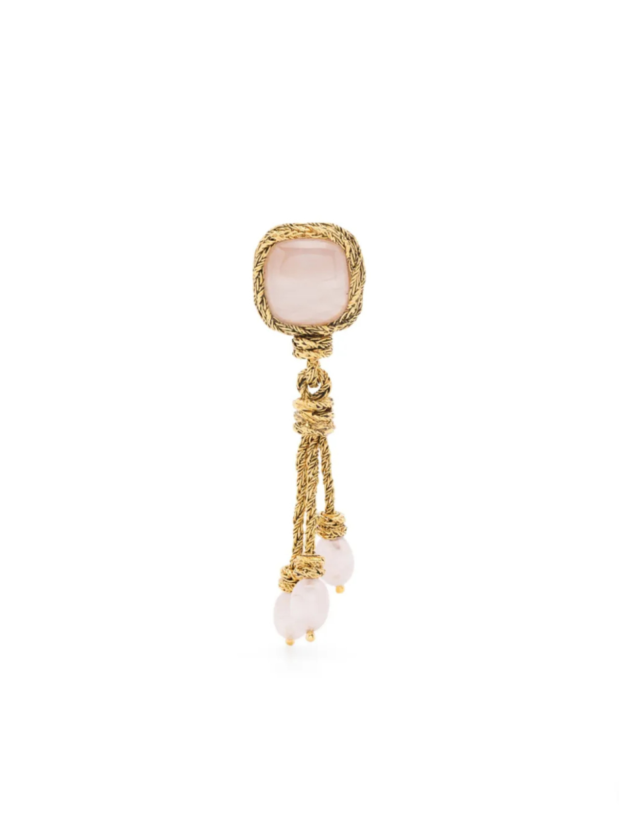 

СЕРЬГИ-КЛИПСЫ MIKI ИЗ РОЗОВОГО КВАРЦА С РОЗОЙ Aurelie Bidermann, золотой