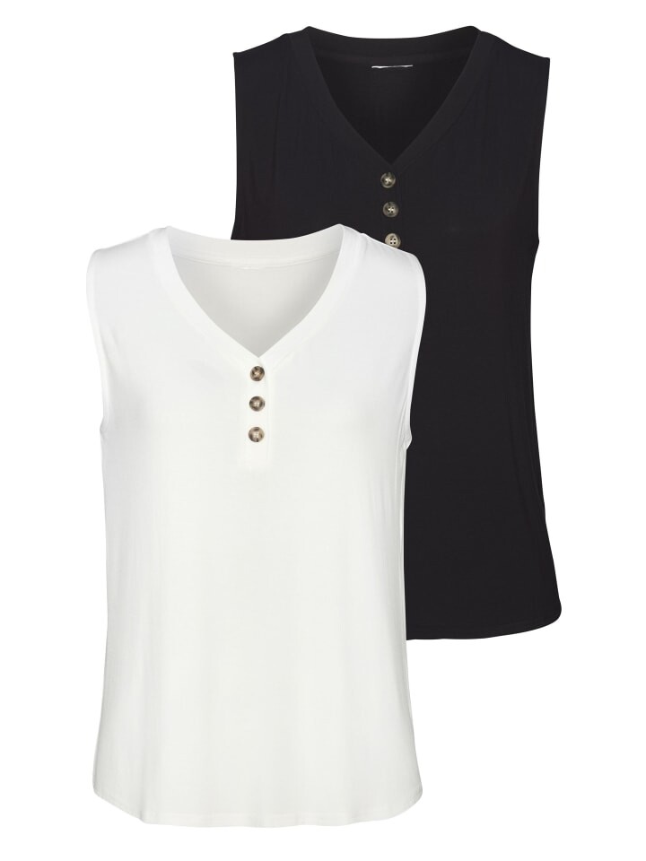 

Топ LASCANA Shirt, цвет creme, schwarz