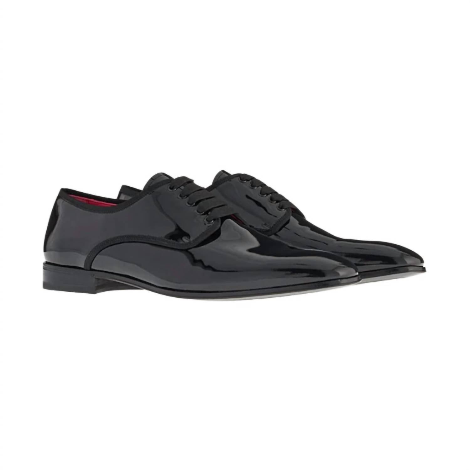 Мужские лакированные туфли Debry на шнуровке, черные Salvatore Ferragamo, черный — фото 2