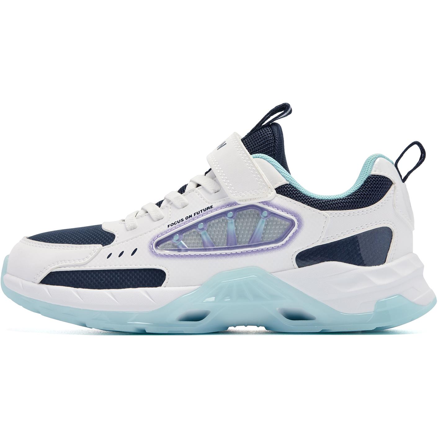 

QIAODAN Скользоустойчивые износостойкие низкие детские повседневные кроссовки White Blue для подростков