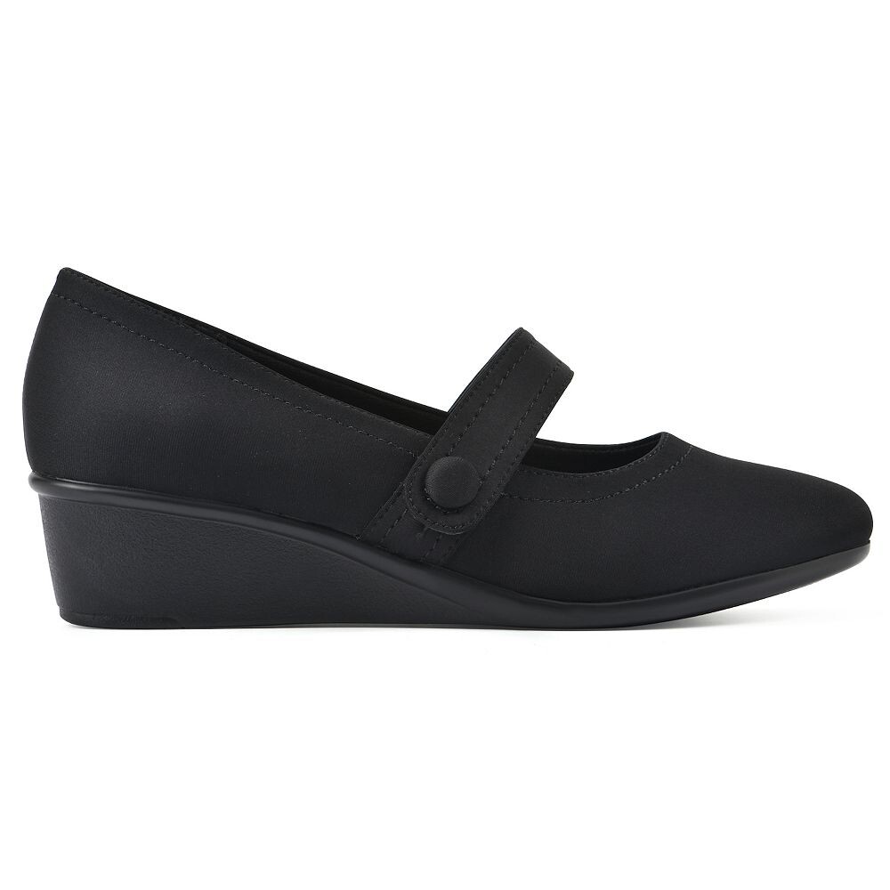 Женские туфли Мэри Джейн на танкетке Cliffs by White Mountain Brightly, цвет Black Nylon — фото 2
