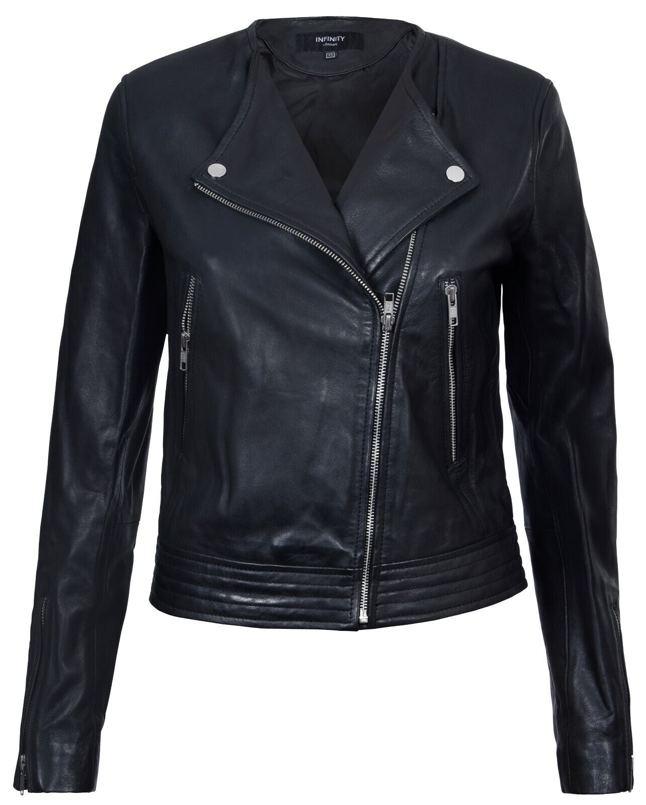 

Женская безворотниковая косуха Padova Infinity Leather, черный