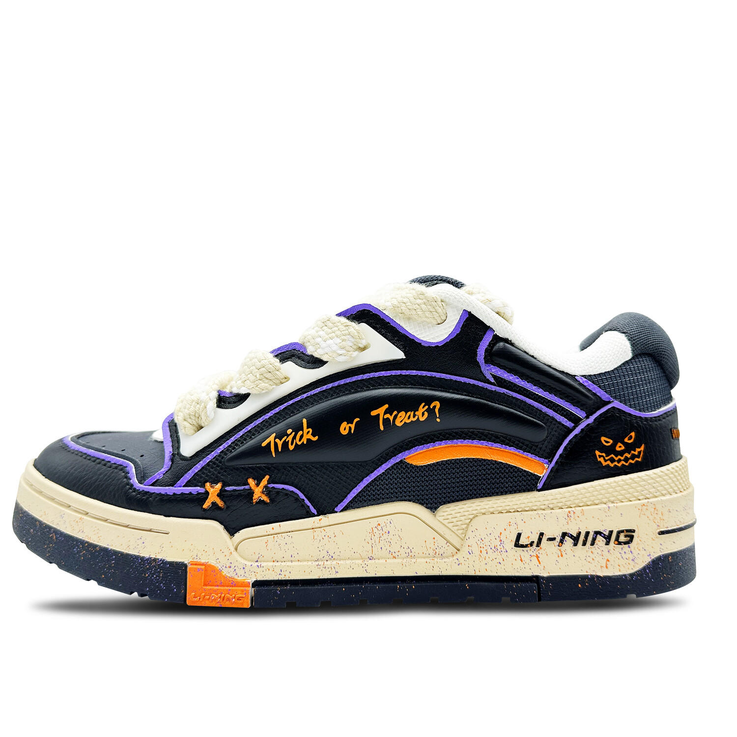 

Кроссовки LINING Journey V2 Skateboarding Shoes Men Low-top Black/Purple, белый