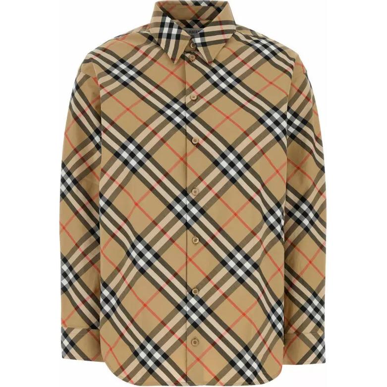 

Рубашка с длинным рукавом в клетку Burberry, коричневый