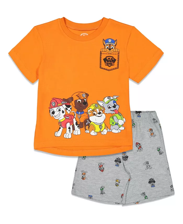 

Комплект одежды для мальчиков: футболка и шорты из велюра Paw Patrol, оранжевый