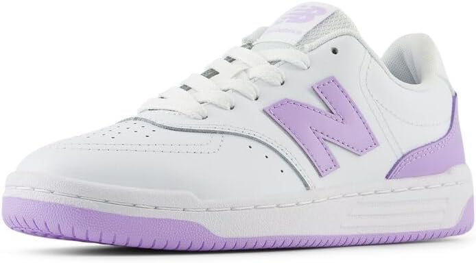 

Кроссовки New Balance Unisex-Child Bb80 V1 на шнуровке, белый/сиреневый