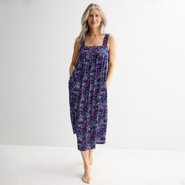 

Женская ночная сорочка chemise Croft & Barrow, цвет flower garden navy