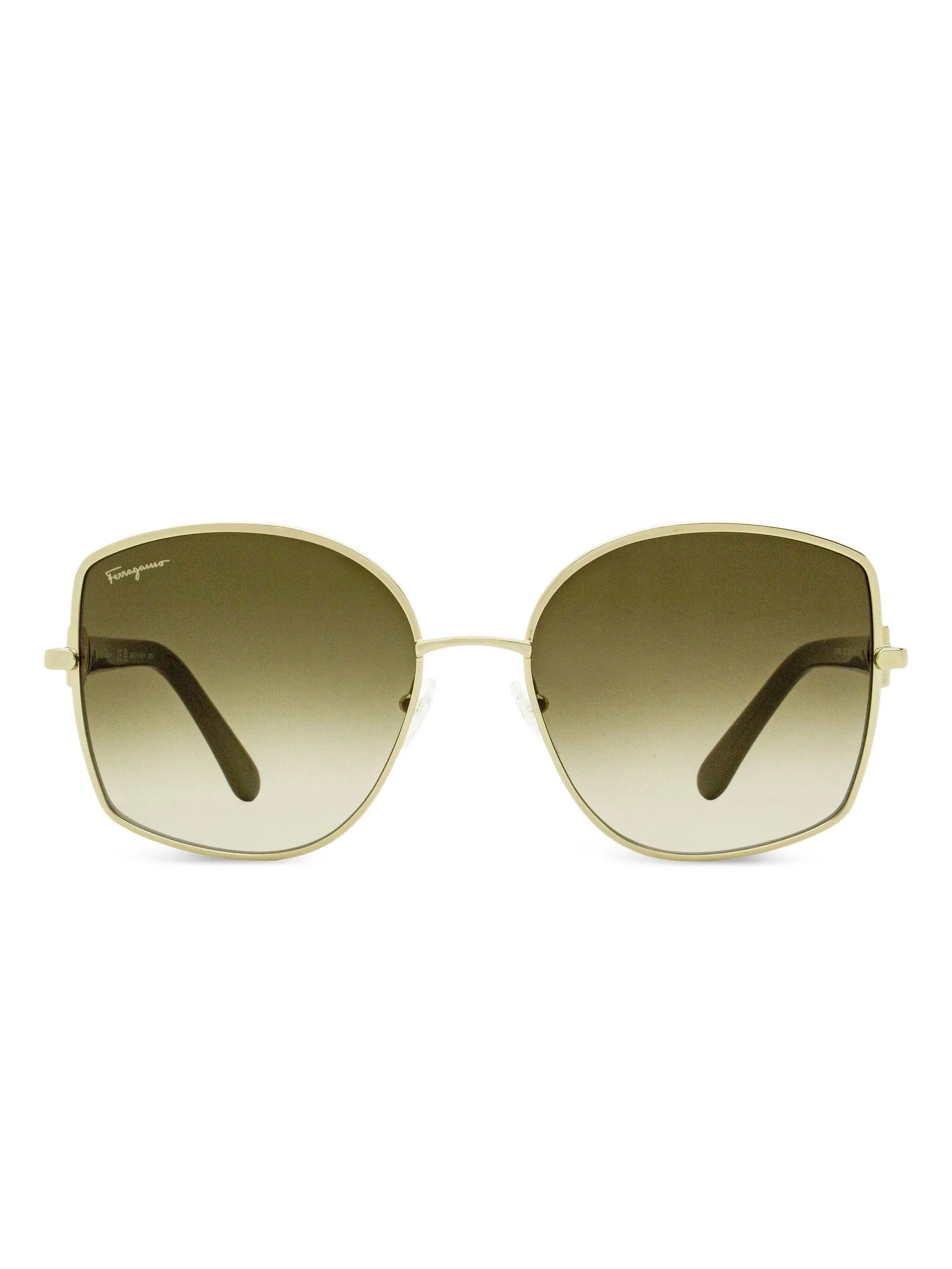

Солнцезащитные очки в оправе бабочка с декором Gancini Ferragamo Eyewear, золотистый