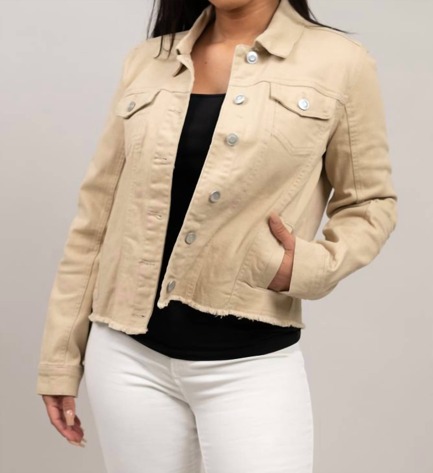 

Потрепанная джинсовая куртка с расклешенным силуэтом в цвете хаки Heart of Pine