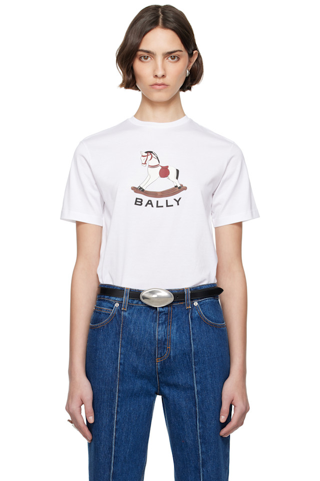 

Футболка Beni Bischof с изображением лошадки-качалки Bally, белый