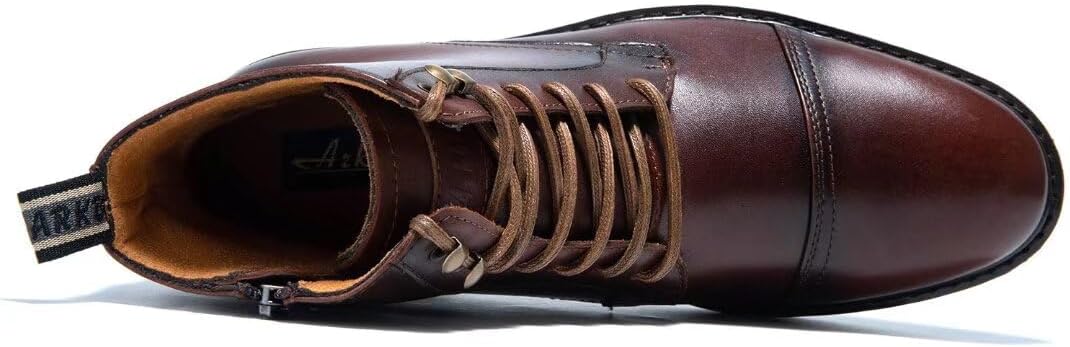 Мужские ботинки Arkbird Chukka из натуральной кожи, классические повседневные ботинки оксфордского стиля, темно-коричневый — фото 4