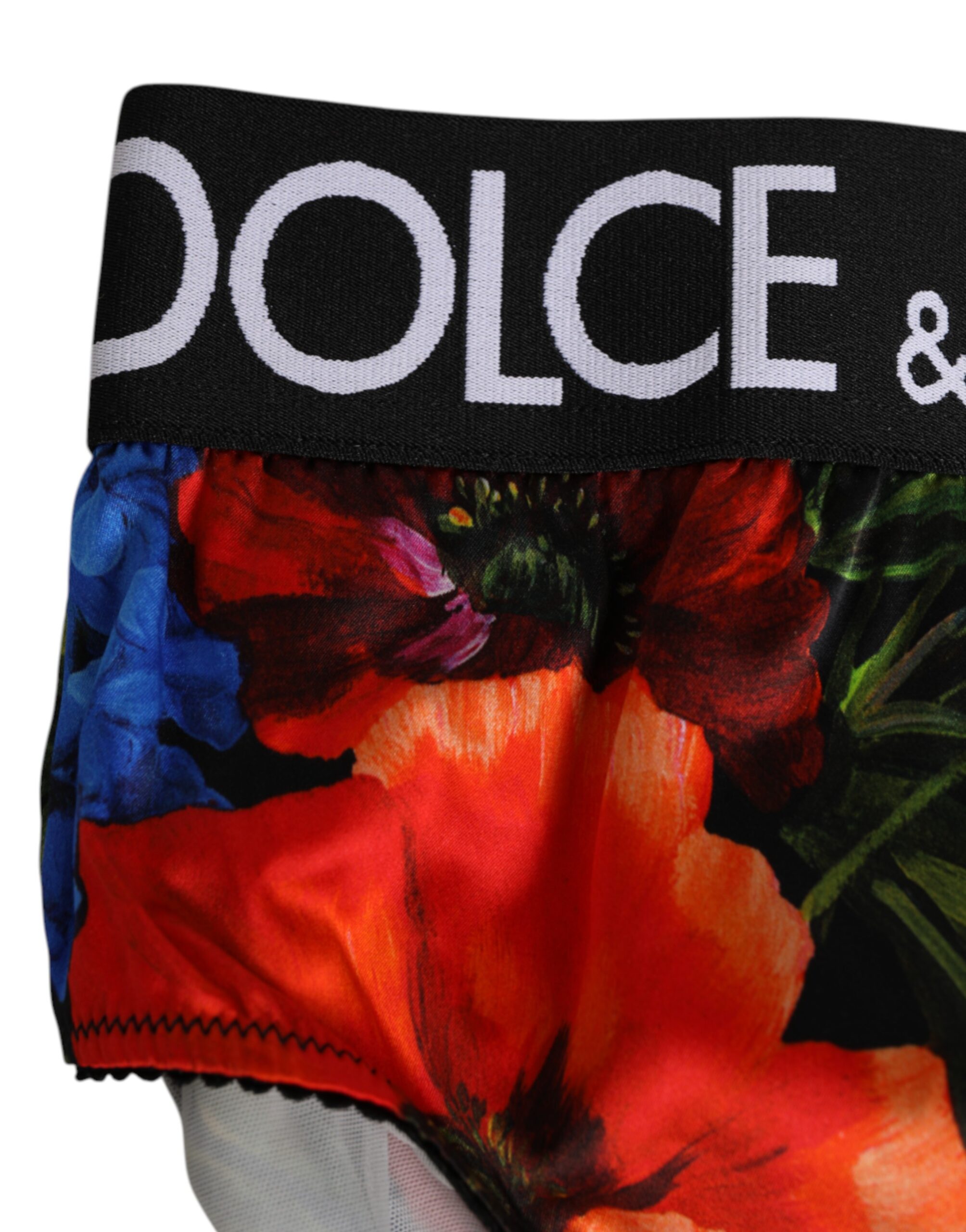 Трусики с высокой талией и разноцветным цветочным принтом Dolce & Gabbana, мультиколор — фото 2