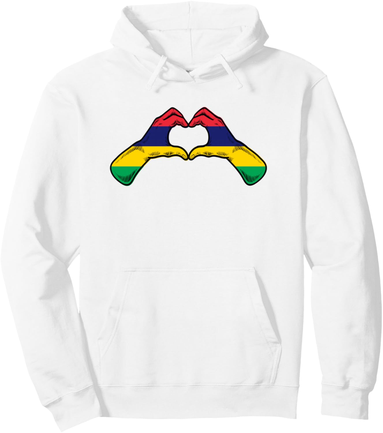

Толстовка с флагом Маврикия, толстовка с изображением сердца Маврикия Vintage Mauritian Flag Gifts, белый