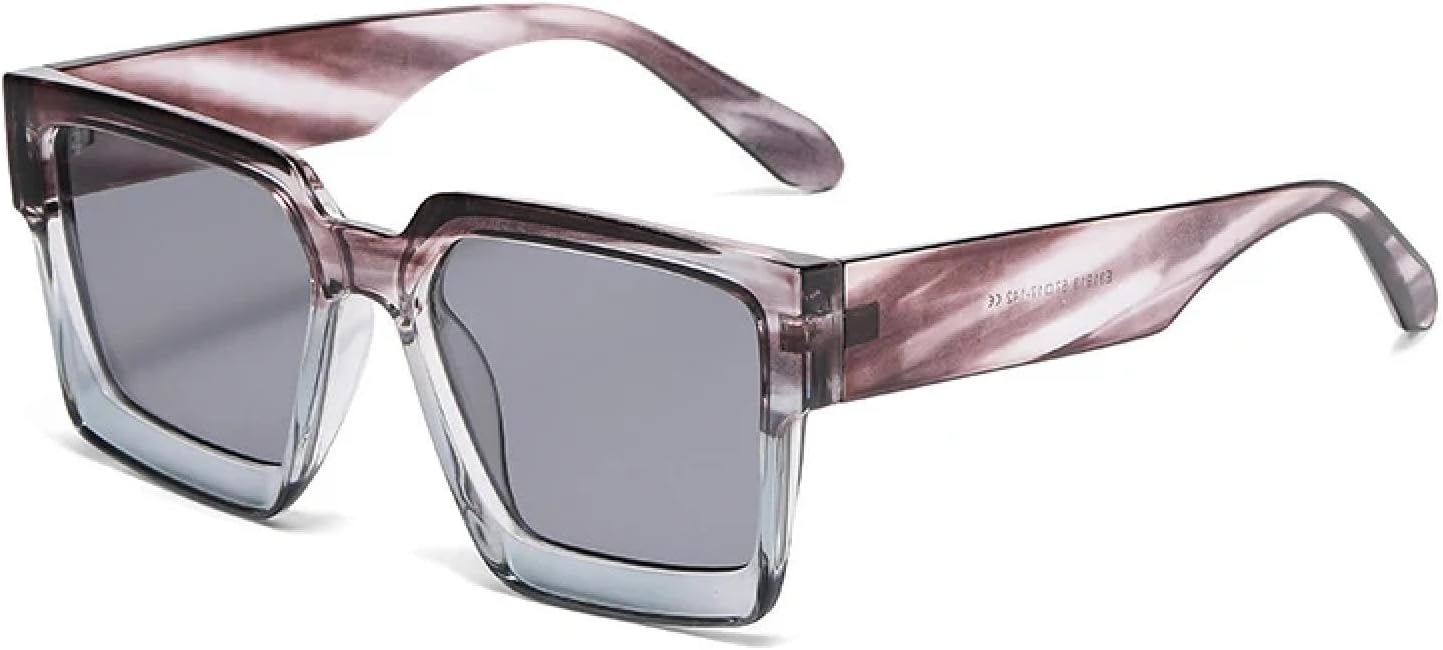 

Солнцезащитные очки с защитой UV400 | Женские, увеличенного размера, прозрачные, градиентные, для занятий спортом на открытом воздухе и вождения DSVIGF, Grey Stripes Gray