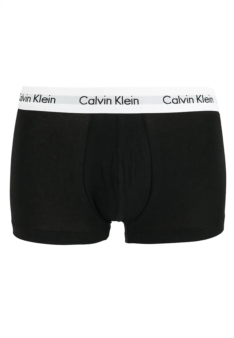 Трусы, 3 шт., хлопок с эластаном, заниженная посадка, Calvin Klein, черный — фото 2