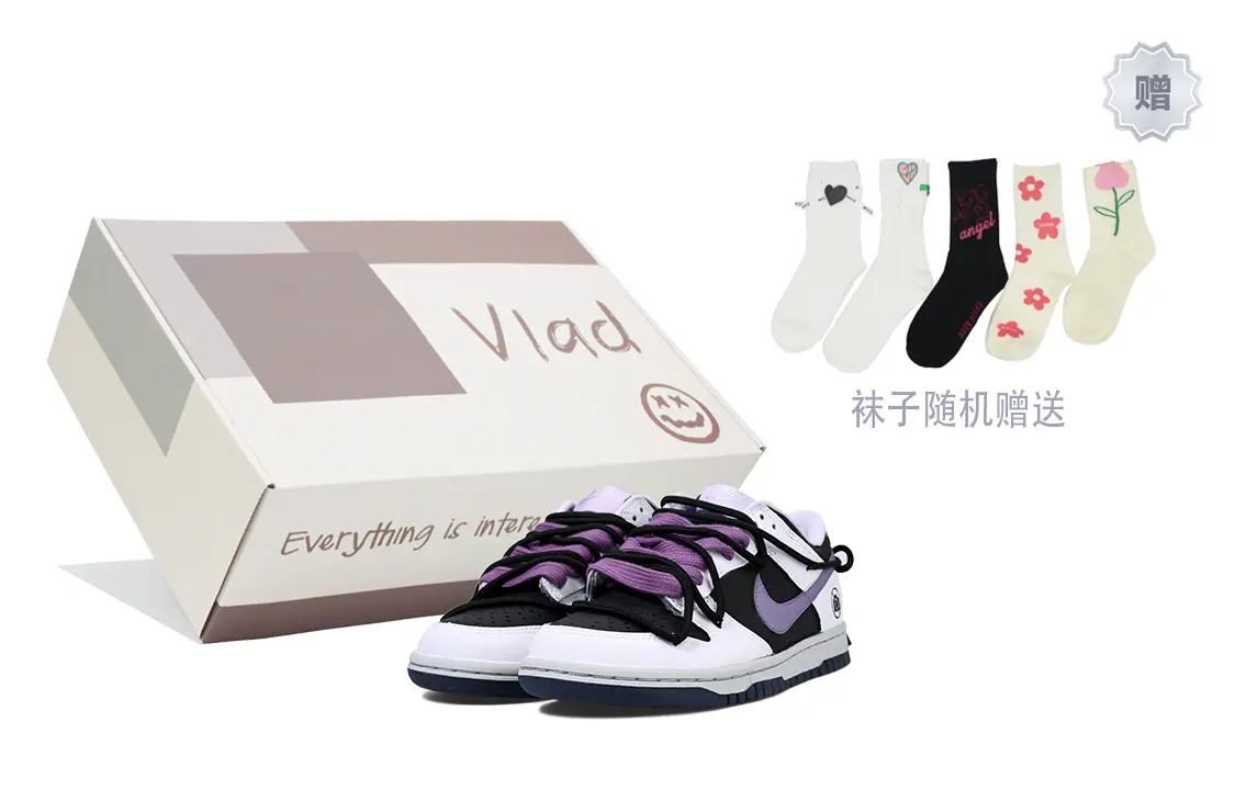 

Кроссовки Nike Dunk Skateboarding Shoes Women's Low-top White/purple, фиолетовый