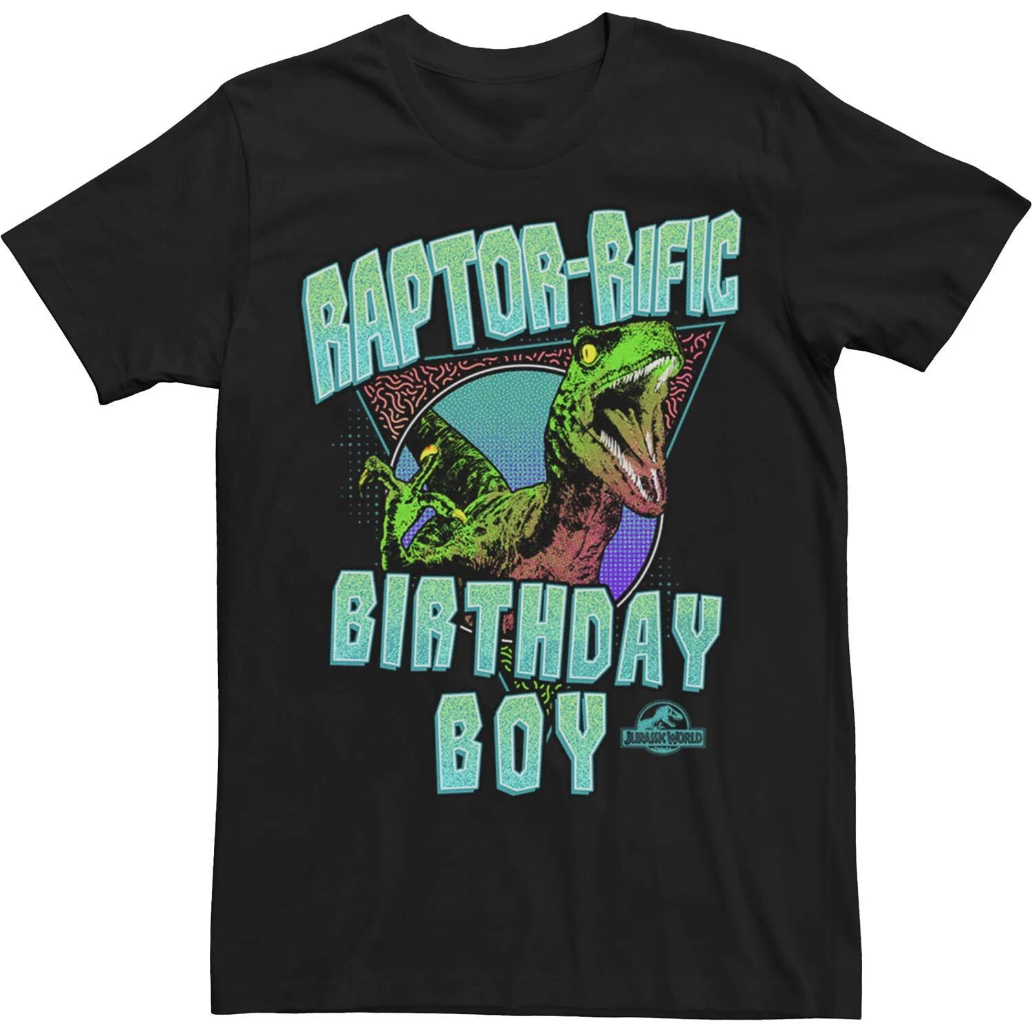 

Мужская футболка Jurassic World Raptor Rific Bday Boy с логотипом динозавра Licensed Character