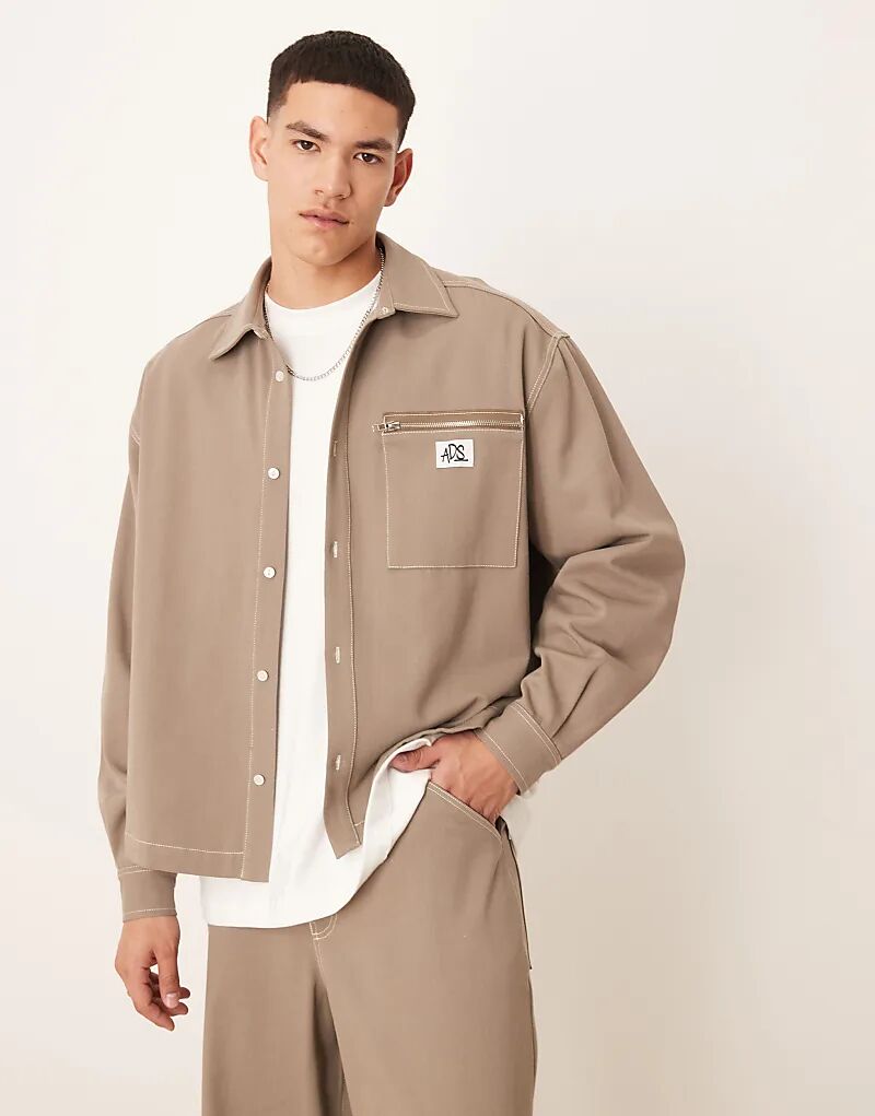 

Рубашка свободного кроя цвета хаки от ASOS DESIGN