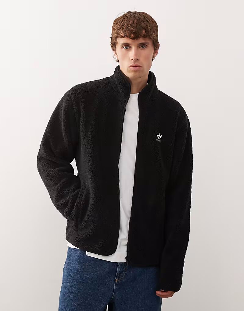 

Флисовая кофта Trefoil Essentials черного цвета Adidas Originals