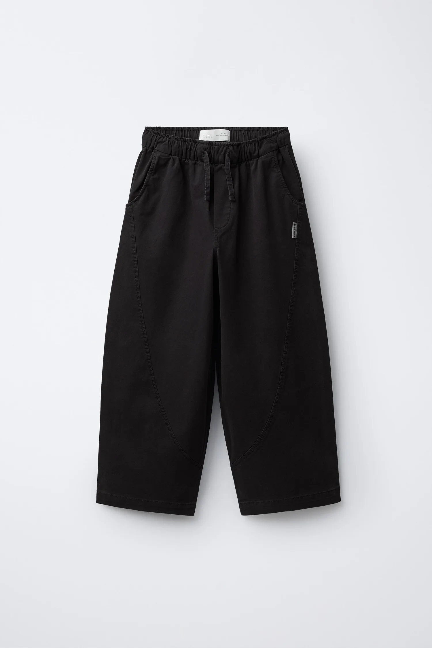 Брюки-баллоны с разрезами и этикеткой Zara, черный