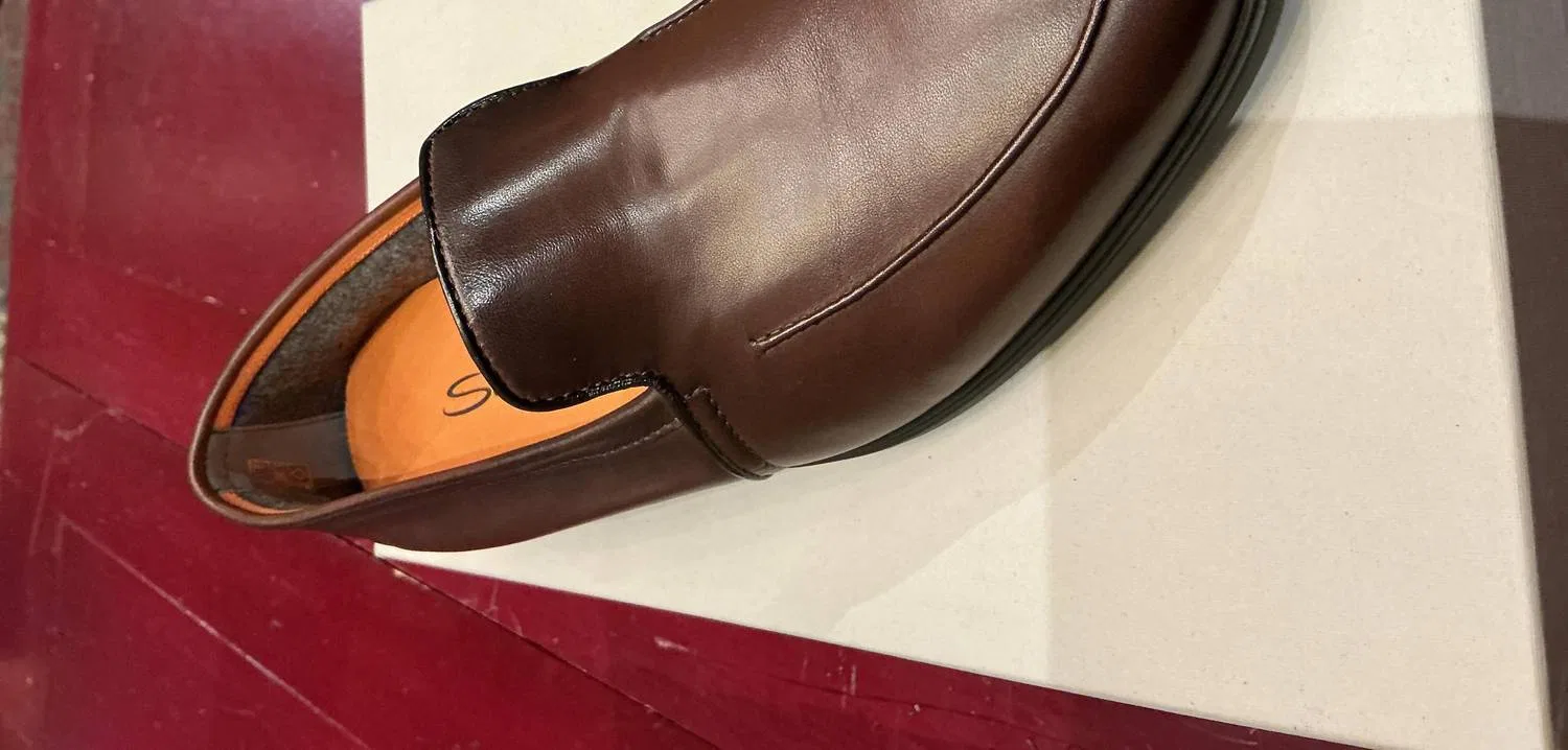 Santoni Мужские лоферы Malibu темно-коричневого цвета — фото 2