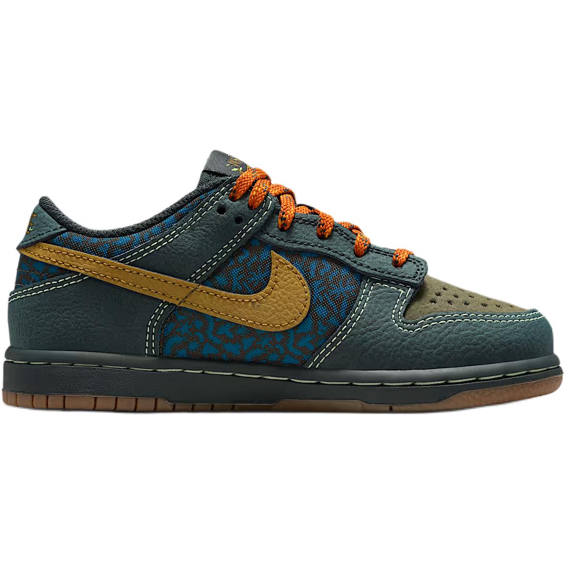 Dunk Low детские скейтбординг кроссовки Nike, темно-зеленый — фото 3