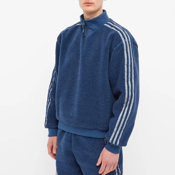 Толстовка Men's adidas originals x Blondey Crossover Casual Sports Stripe Stand Collar Pullover Long Sleeves Blue, мультиколор — фото 4