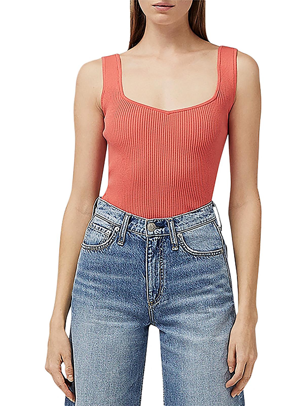 

Женская майка-топ Asher из вискозы в рубчик rag & bone, цвет coral