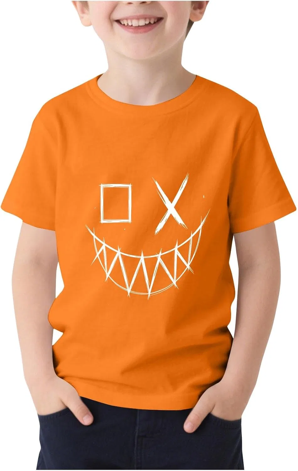 Футболка с принтом Smiley Face, Zzalalana, оранжевая